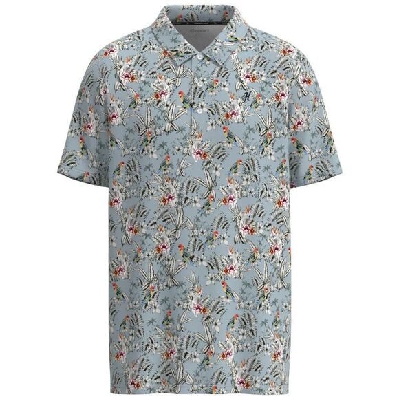Hooey The Weekender Mens Blue Floral Short Sleeve Cowboy Golf Polo Shirt Size XL - Picture 1 of 7